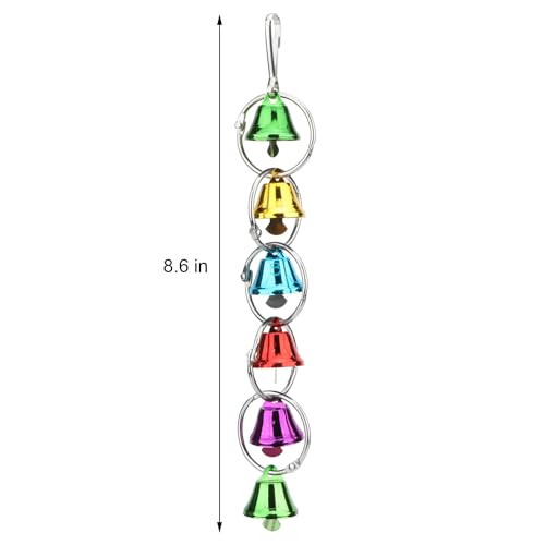 Image of Hypeety Parrot Chew Toys Swing Colorful Bells Chandelier Bird Hanging Toy Parrot Cage Craft Toys Cages African Grey Conure Cockatiel Hanging Bell C