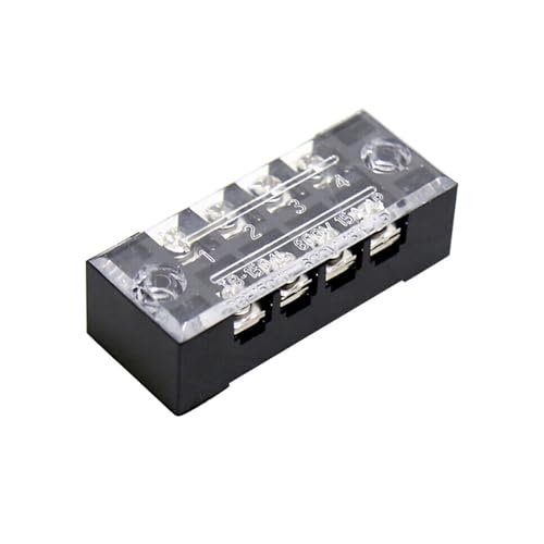 Bloque de terminales TB-1504 negro de 4 bornes para cableado