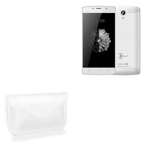 BoxWave Case Compatible with Kenxinda X7 - Elite Leather Messenger Pouch, Synthetic Leather Cover Case Envelope Design - Ivory White