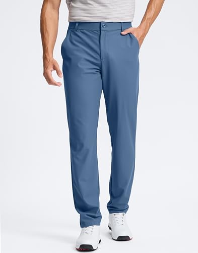 Image of Pudolla Men's Golf Pants 30 inch /32 inch /34 inch Comfy Stretch Dress Work Pants Lightweight Quick Dry Casual Slacks Trousers with Pockets