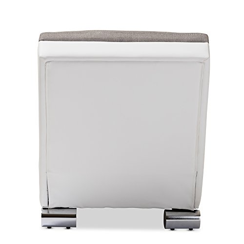 image for Baxton Studio Percy Modern Contemporary Grey Fabric and White Faux Lea