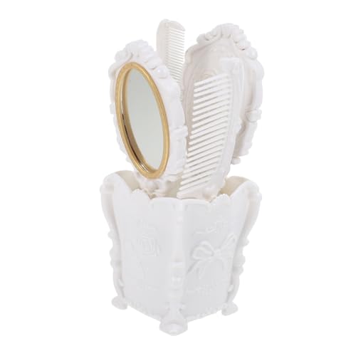 Brosses démêlantes blanches et peigne à cheveux avec miroir Hohopeti
