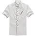 ZEVONDA Top de Manga Corta Uniforme del Chef - Pasteleros de Pastelería Comedor de Cocina Ropa de Trabajo, Blanco-01, EU S = Tag M