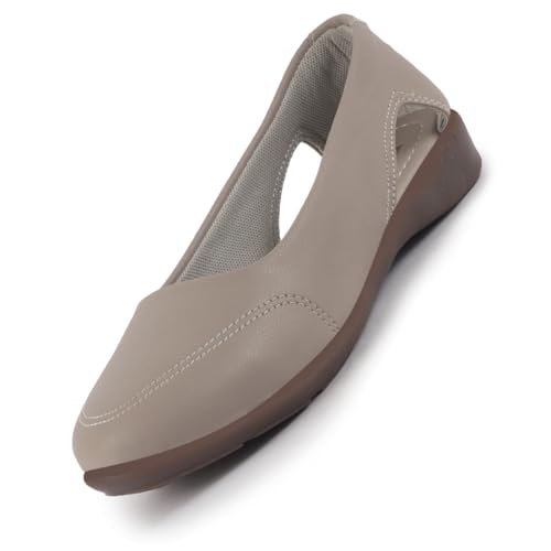 Image of FAUSTO Women Stylish Backless Casual Ballets | Low Heel Cut-Out Slip-On Ballerinas | Comfortable Walking Flats Sandals | Memory Cusion Insole