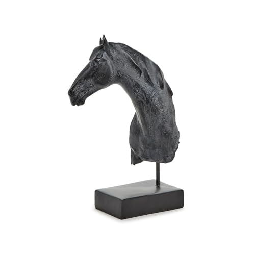 Escultura Decorativa Busto de Caballo con Base de Madera miniatura 3