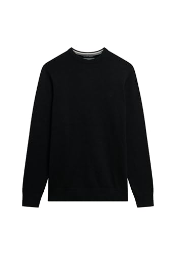 Image of Superdry Men's Essentials Cotton Jumper Pullover Sweater, Charcoal Marl, XL