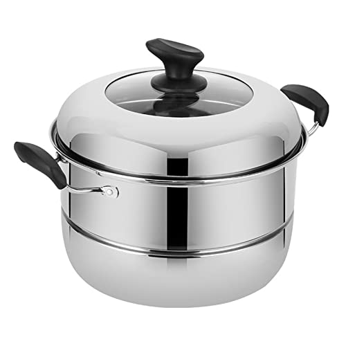 Sartén vaporera para cocinar al Vapor, para el hogar, para Bollos al Vapor, para cocinar al Vapor.(Una Sola Capa 28cm)
