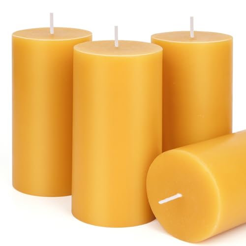 Bougie pilier en cire d'abeille pour une ambiance cocooning au salon