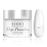 EODCI 28g Dipping Powder, Durchsichtig Dipping Nagelpulver, Dip Pulver Nagel Dipping Puder French Nagelkunst Serie Maniküre für Salon DIY & Hause Nagelpuder Spiegelpulver