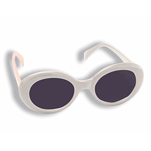 MyPartyShirt Jackie O White Round Sunglasses