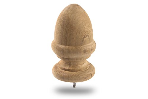 Woodway Acorn Decorative Finial, in Cedar, Measures 3-1/16" Diameter by 5-1/8" Height, Pack of 12