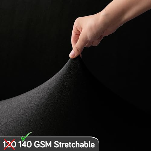 Image of HOKIPO 'SereneSolids' 140 GSM Dining Chair Cover Set of 4 with 1 Bench Cover, Black (AR-6282-BLK)