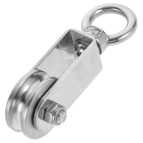 IWOWHERO Heavy Duty Cable Pulley Stainless Steel Rope Pulley U-Shape Ring Lifting Equipment