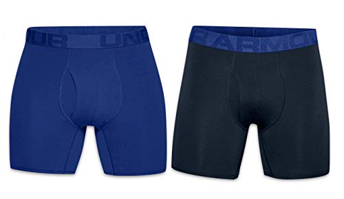 Under Armour Men's UA Tech Mesh 6 Inch Bockerjock Boxer Brief 2-Pack (Large L Lg.) Boxer Briefs Underwear Blue, Black