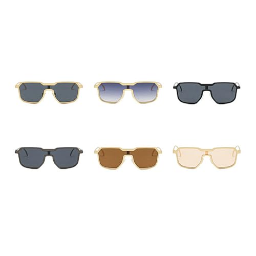COTIA Square Sunglasses for Men Women Retro Metal Frame Irregular Punk Style Sun Glasses W373