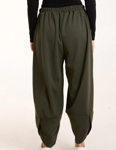 Athlisan Womens Barrel Sweatpants Drawstring High Waist Wide Leg Harem Trousers with Pockets3