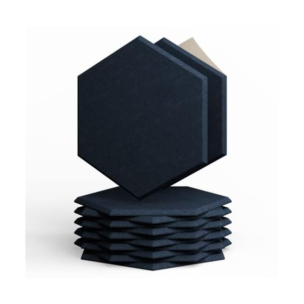 Amantech 12 Pack Acoustic Panels Self Adhesive Sound Proof Foam, High Density Sound Acoustic Panel, 12X10.23X0.4 Inch…