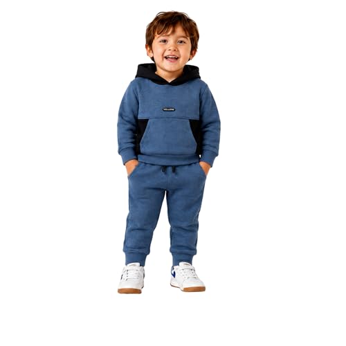 Image of Volcom Infant Toddler Baby Boys Joggers Set - 2 Piece Fleece Pullover Hoodie and Jogger Pants Activewear Set (Sizes: 12M-7)