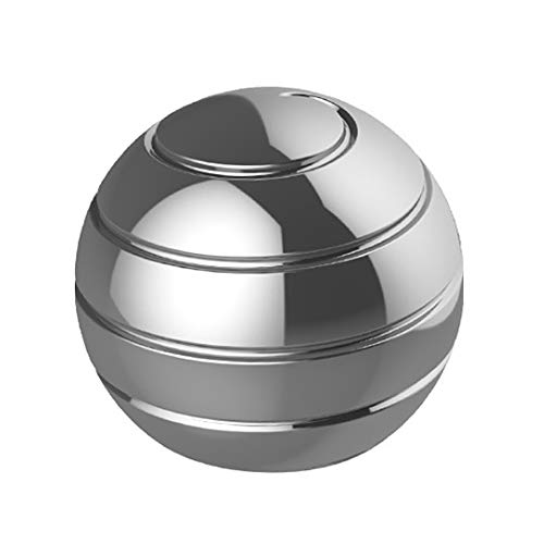 Preisvergleich Produktbild Jnzr Gyroskop, vollständig Abnehmbarer Desktop-Kreisel Fingerspitzenball Büro Dekompressionsspielzeug Polierter Spiegel Sehr leise Geeignet für den Einsatz über 14 Jahre,Silver,55mm