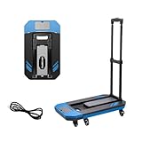 Faltbare Sackkarre, robuster Gepäckwagen, Mehrzweckwagen mit 6 Rädern für Umzug, Reisen, Einkaufen, Stadt, Wohnen, einfache Lagerung, ergonomischer Griff, reibungslose Mobilität