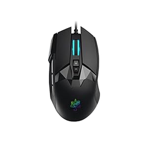 MOJO Pro Performance Silent Gaming Mouse – Wired Gaming Mouse w/ 9 Programmable Buttons including Sniper (rapid fire) key, 12000 DPI, 1000 Hz, Force Adjustable Buttons, Custom Gamer Profiles, and more