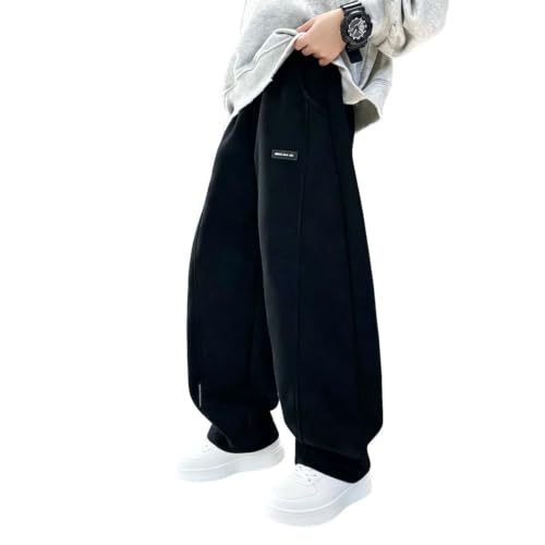 Boys Wide Leg Sweatpants Casual Baggy Elastic Waist School Jogger Pants - image 1
