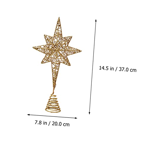Adorno de Navidad estrella de ocho puntas dorada Abaodam decorativa para árbol 3