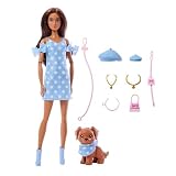 Barbie Lalka i piesek w dopasowanych strojach i z akcesoriami