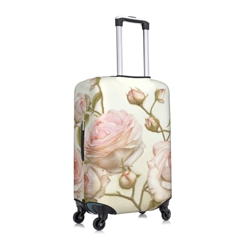 Beauty Pink Roses Print Luggage Suitcase Cover Protector Luggage Washable Covers With Concealed Zipper3