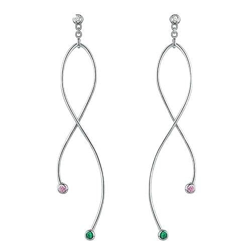 Boucles d'oreilles géométriques longues en argent 925 sterling durable et brillant