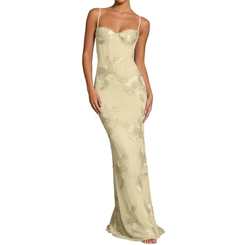Genérico Vestido de cóctel con Estampado Floral, Ideal para Fiestas Elegantes, con Escote en V y Falda fluida, Eventos y Ocasiones nocturnas. (Yellow, S)