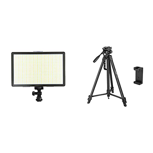 Image of DIGITEK (LED-D520 WB) Professional LED 37W Video Light Compatible with Tripods & DTR 550 LW (67 Inch) Tripod for DSLR
