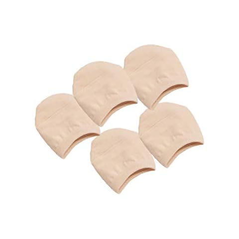 Whyme 5 Pairs Womens Cotton Toe Topper No Show Invisible Half Liner Socks Anti-slip for High Heels (Nude) Cover