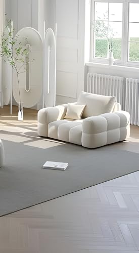 Image of A to Z Furniture Classic Chesterfield Sofa Set Luxury Chesterfield Sofa in for Home Living Room & Office (3+1=4 Seater Sofa with Ottoman Off White)