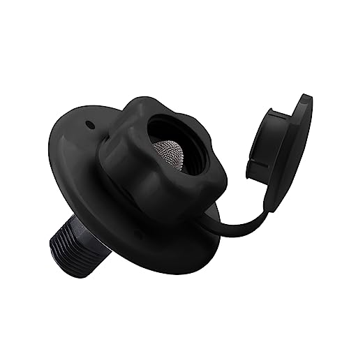 AICEL RV City Water Inlet, RV Water Inlet Connection with Check Valve, RV City Water Flange Inlet Replacement, Flusher Water Inlet Connector Car Accessories Parts for Camper Trailer RV (Black)