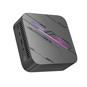 Blackview MP100 Aesthetic Mini PC Win 11 Pro, Ultra-Fluid 144Hz, AMD Ryzen 7430U, 16GB RAM 512GB SSD Mini Desktop Computer, Smart RGB, 3-Year Guarantee, WiFi 6/BT 5.2, Triple 4K Display for Home