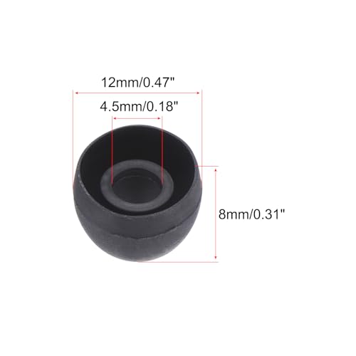 uxcell イヤホン用の交換用シリコンイヤーチップ 黒 24個入り