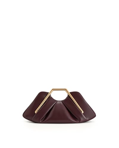 JW PEI Bolsa feminina com moldura metálica Lila, Borgonha