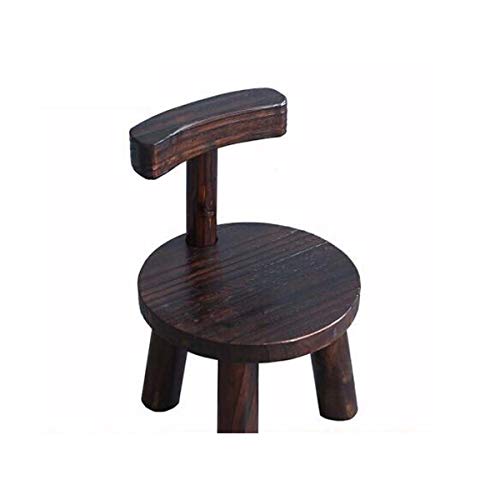 TONGBOSHI Solid Wood Stool, Back Stool, Small Bench, Creative Shoe Bench Living Room Coffee Table Stool Adult Stool Back Home Elliptical Bench Length 40X Wide 24X High 16 Cm Back (Color : Brown-B)