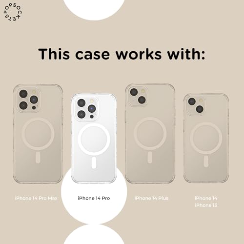 Image of PopSockets iPhone 14 Pro Phone Case with MagSafe, Wireless Charging Compatible, Blue - Terquoise