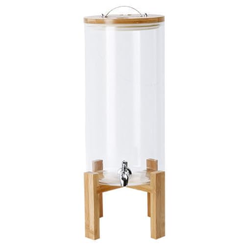 BTZHY Dispensador de Bebidas Máquina de Bebidas Transparente, dispensador de Jugo de Vidrio con múltiples grifos a Elegir, Sellado y a Prueba de Fugas (grifos Grandes Plateados)