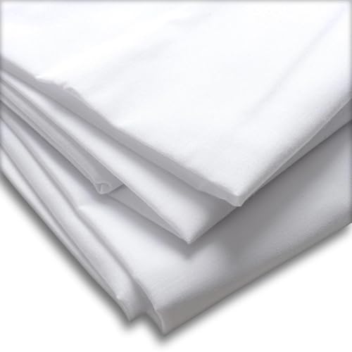 IPEA Baumwollstoff Popeline Weiß - 200 cm x 150 cm - Made in Italy - Meterware zum Nähen, Bekleidung, Futter, Wohnaccessoires, Patchwork, einfarbiger Stoff zum Nähen