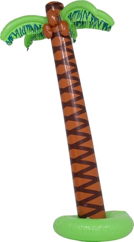 FIESTAS GUIRCA | Aufblasbare Palme (180 cm) - Tropische Dekoration für Sommerpartys Festivals & Grillpartys - Ideal für Hawaii Mottopartys und Outdoor-Feiern - Braun und Grün