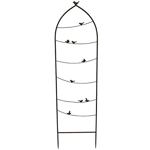 La Grande Prairie Treillage Jardin Fer Oiseaux 41x149cm Marron