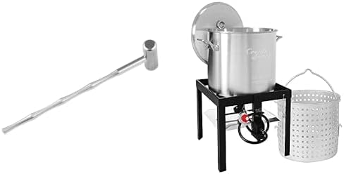 Creole Feast Seafood Boil Set - 80 Qt Outdoor Boiling Kit with 100,000 BTU Propane Burner & 6-Inch Stainless Steel Crab/Lobster Mallet