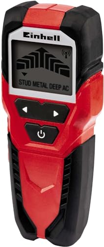 Einhell Digital Cable Detector, Stud Finder, Detection of Metal, Wood and Electric Leads in Dry Walling, Protector Pad, Soft Grip, Automatic Switch-Off TC-MD 50