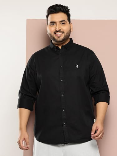 Image of Thomas Scott Men's Cricket Club Collection Classic Regular Fit Twill Shirt | 100% Cotton Long Sleeve Solid Shirt with Button Down Collar (Available in Plus Size)