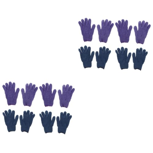 NOLITOY 8個 ファイバーダストグローブ 洗車用手袋 マイクロファイバーヘアタオル クリーニングタオル ミラークリーナーツール 手袋拭き 防塵手袋 サンゴフリースの手袋 サンゴフリース素材