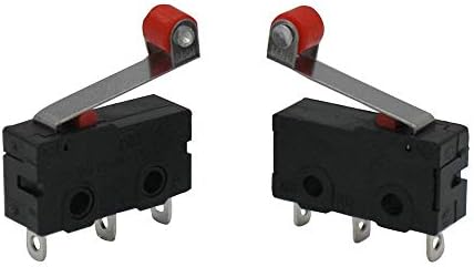 Youmile 20PACK Micro Switch Roller Lever Arm 3Pin AC 5A 125 250V SPDT 1NO 1NC Momentary PCB Terminals Close/Open Switch