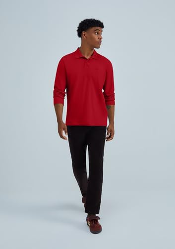 Camisa Polo Masculina Manga Longa Em Piquet Hering - Vermelho M